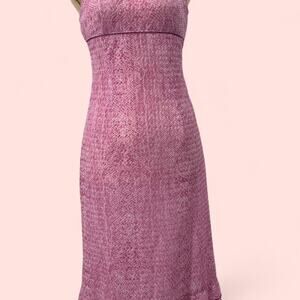 Pink textured midi dress